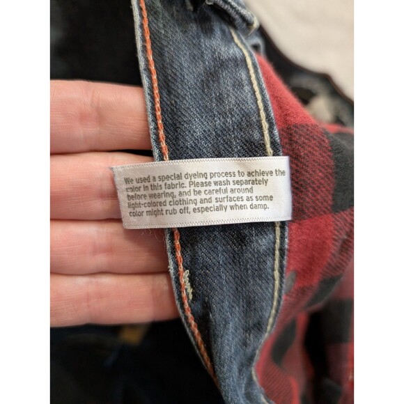 Eddie Bauer Jeans Mens 42x32 Blue Relaxed Fit Straight Leg Flannel Lined Denim - Picture 9 of 16